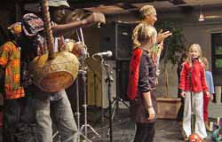 Moussa Diallo and his trio at a school concert